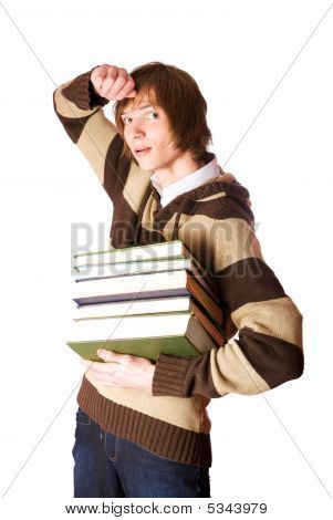 junger Mann Holding Bücher