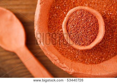 Hawaiian Red Alaea Sea Salt  in rustic clay bowls