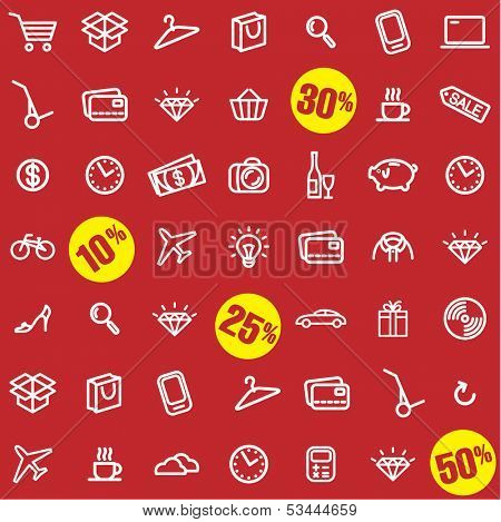 Big sale. Shopping vector seamless pattern.