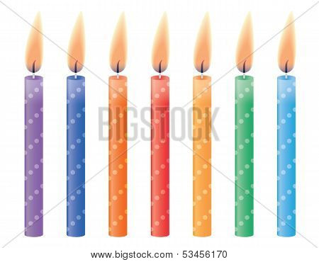 Birthday candles. Vector illustration.