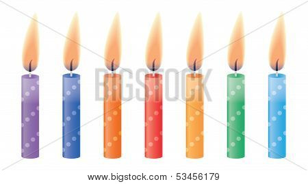 Birthday candles. Vector illustration.