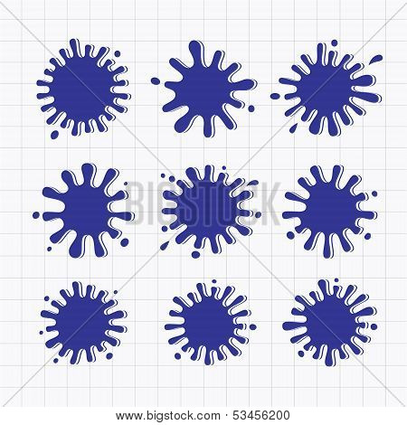 Ink blots. Vector illustration.
