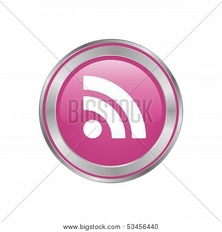 Beautiful Pink Button Rss