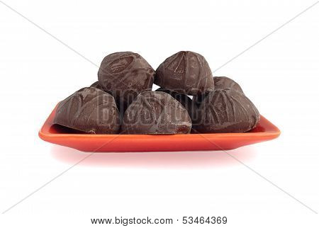 Chocolate Candies On A Plate