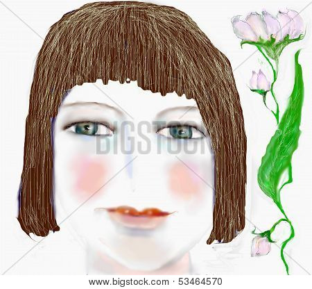 Portrait of a young girl with big eyes