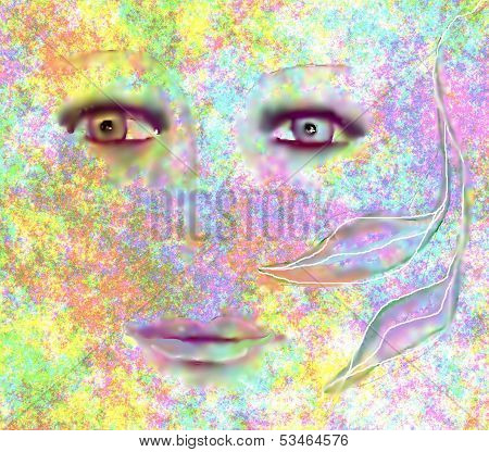 Portrait of a young girl on a colored background