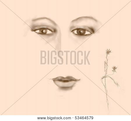 Portrait of a young girl with a flower