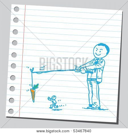 Businessman with carrot on stick