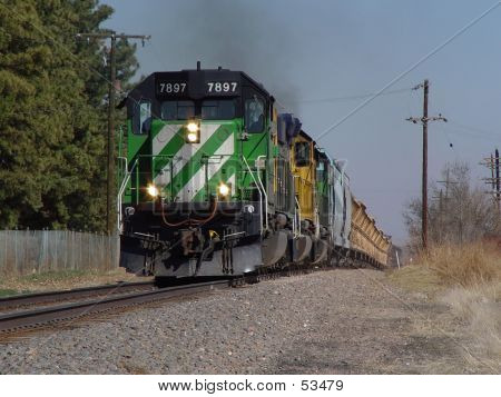 Southbound werk trein