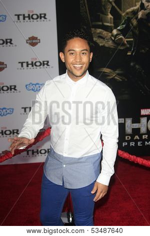 LOS ANGELES - NOV 4:  Tahj Mowry at the Thor: The Dark World' Premiere at El Capitan Theater on November 4, 2013 in Los Angeles, CA