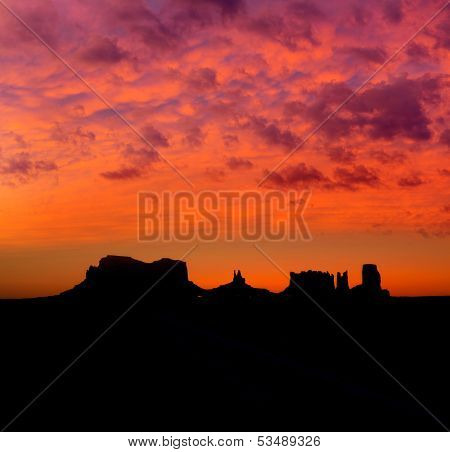 Sunrise on US 163 Scenic road to Monument Valley Park Utah