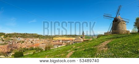 Panoramic view of old Lautrec village, France 