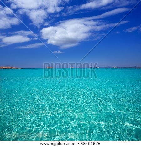 Illetes Illetas turquoise beach in Formentera Balearic Island