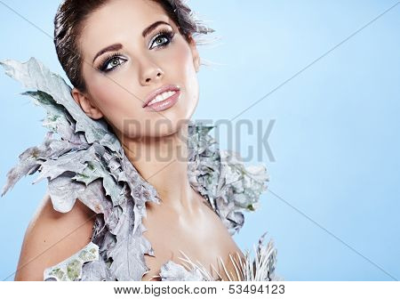 Winter woman in a dress of Snow Queen 