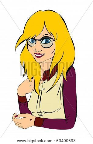 Portrait of beautiful smiling girl in big glasses