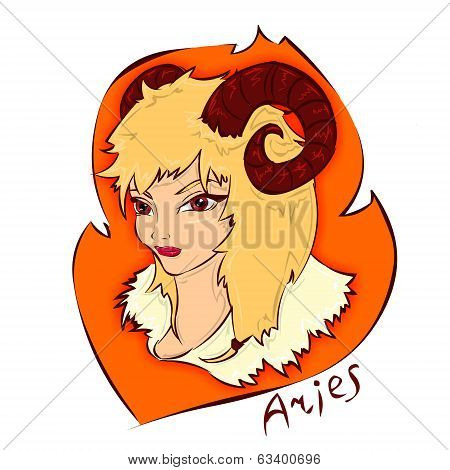 Cartoon illustration of zodiac sign aries