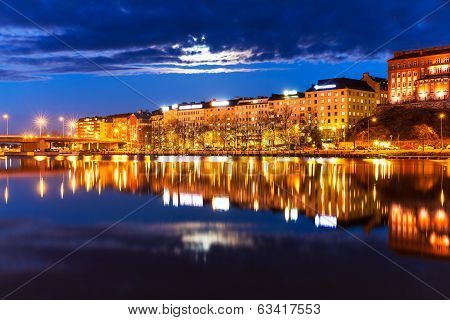 Night scenery of Helsinki, Finland