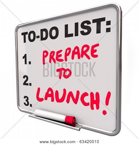 Prepare to Launch Words To Do List Board Ready Start Business