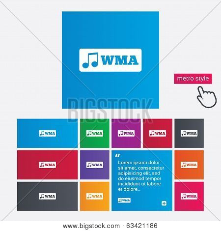 Wma music format sign icon. Musical symbol.