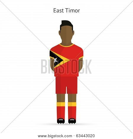 East Timor football player. Soccer uniform.