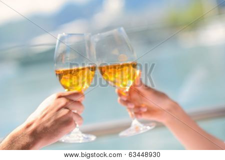 happy young couple having lanch at beautiful restaurant on by the sea on  beach