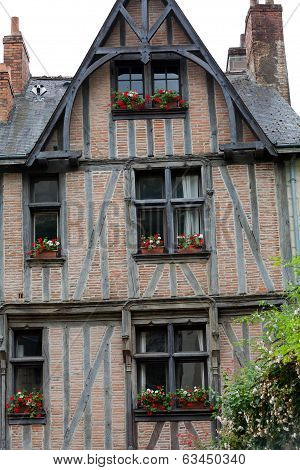 Half-timbered house in Chinon Vienne Valley France