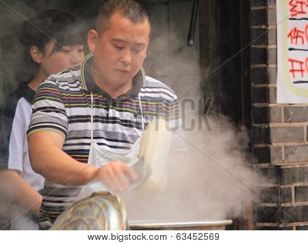 Chinese noodles in Luodai Chengdu China