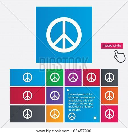 Peace sign icon. Hope symbol