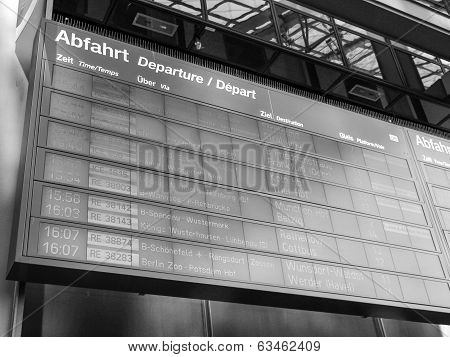 Black And White Trains Time Table