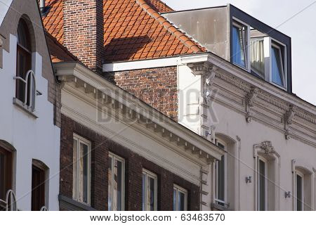 Close Up Traditional Brickwork Architecture Bruges, Belgium