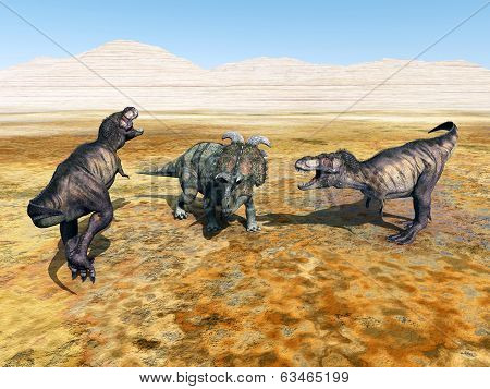 Tyrannosaurus Rex and Albertaceratops