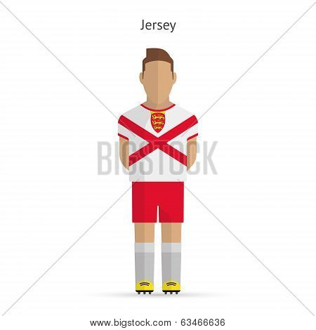 Jersey football player. Soccer uniform.