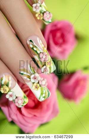 Summer acrylic roses.