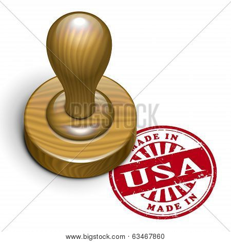 Made In Usa Grunge Rubber Stamp