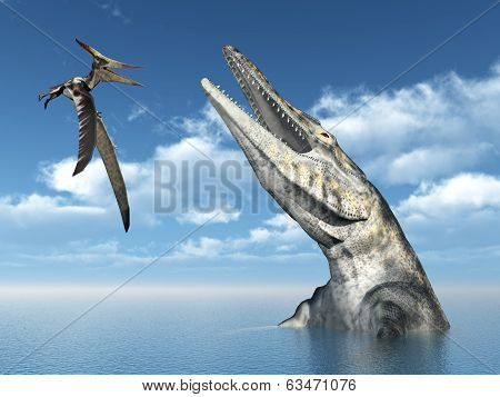 Pteranodon and Tylosaurus
