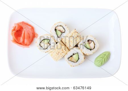Rolls Thay Yaki On A Plate