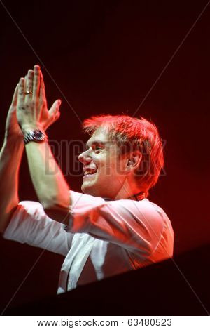 MINSK, BELARUS - FEBRUARY 21: Members of ARMIN ONLY: Intense show with Armin van Buuren in Minsk-Are