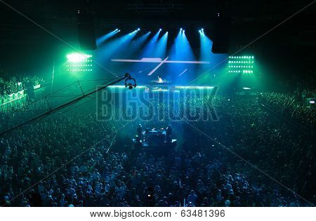 MINSK, BELARUS - FEBRUARY 21: Members of ARMIN ONLY: Intense show with Armin van Buuren in Minsk-Are