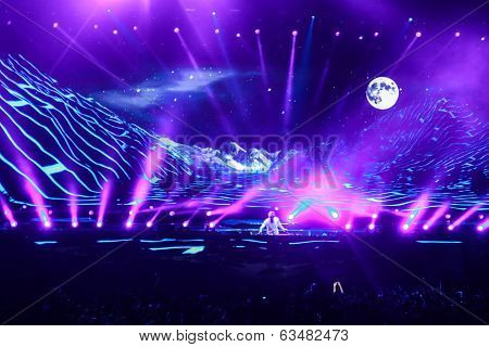 MINSK, BELARUS - FEBRUARY 21: Members of ARMIN ONLY: Intense show with Armin van Buuren in Minsk-Are