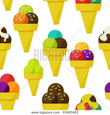 Seamless background with ice-cream vector illustration