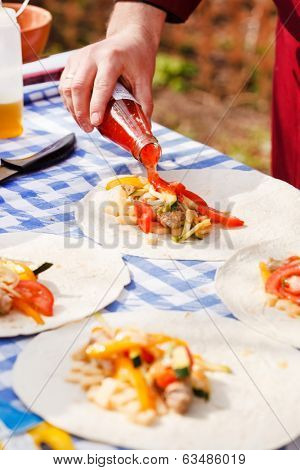 chef making tortilla