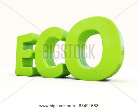 Eco icon on a white background. 3D illustration