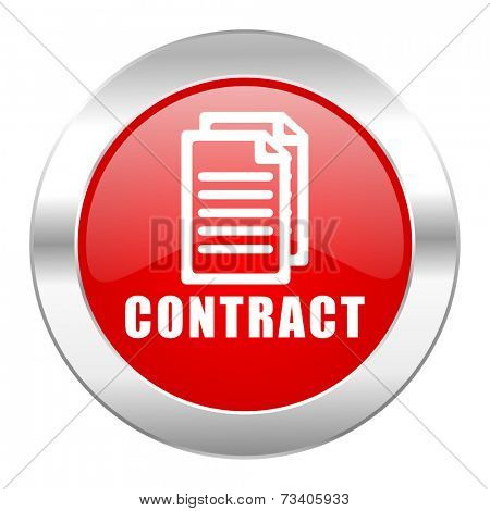 contract red circle chrome web icon isolated 