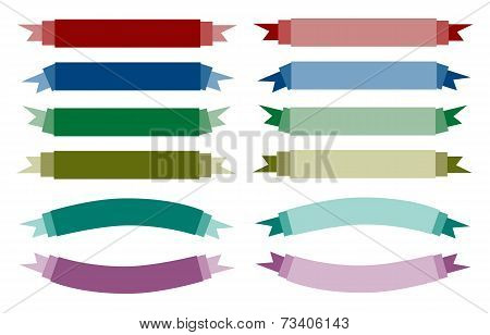 A Set of Beautiful Colorful Empty Banners