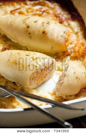 Sepia gevuld met zalm rijst