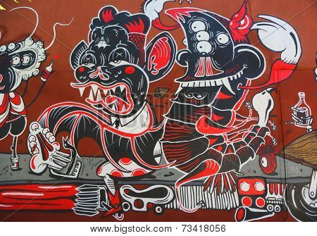 Mural art at East Williamsburg in Brooklyn