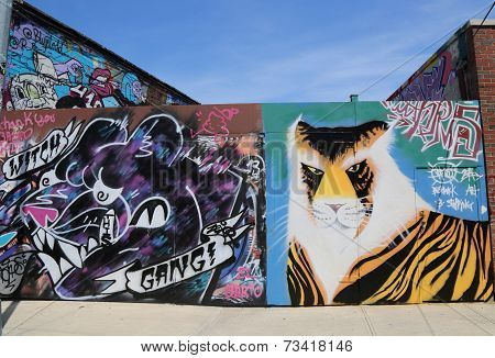 Mural art at East Williamsburg in Brooklyn