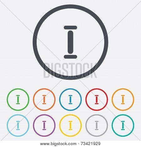 Roman numeral one icon. Roman number one sign.