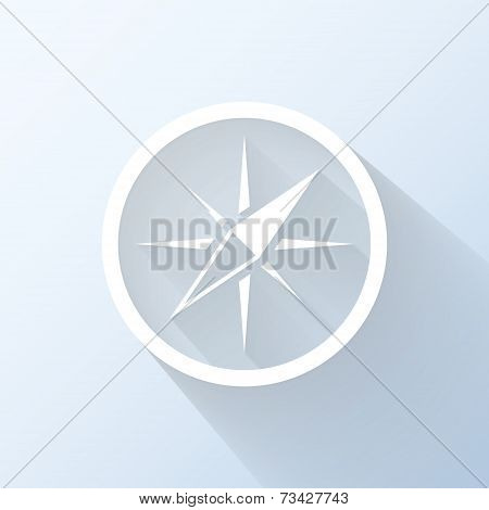 Flat Compass Icon. Vector Illustration