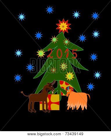 Goats celebrates Christmas and New Year